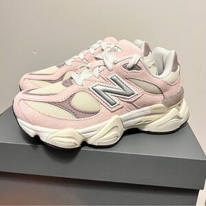 New Balance Kids Pink and White Sneakers